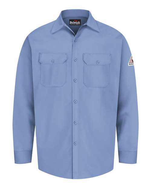 Bulwark SEW2 Men's Flame Resistant Excel Work Shirt - Light Blue - front