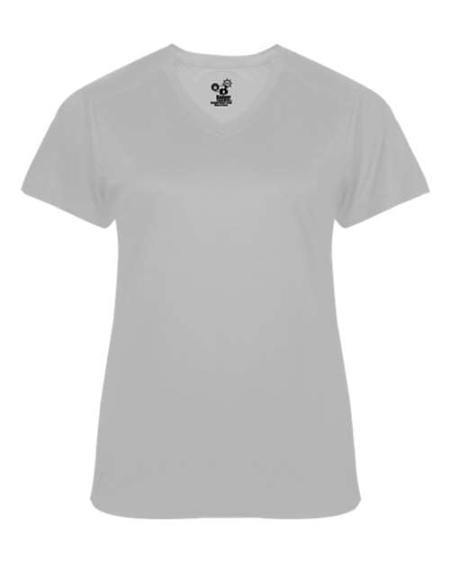 Badger 4062 Women's Ultimate SoftLock™ V-Neck T-Shirt - Silver - front
