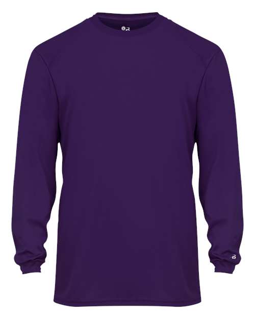 Badger 2104 Youth B-Core Long Sleeve T-Shirt - Purple - front
