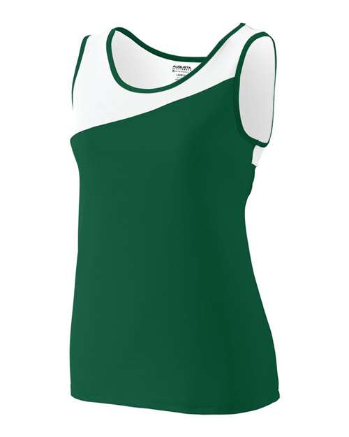 Augusta Sportswear 354 Women's Accelerate Jersey - Dark Green/ White - side