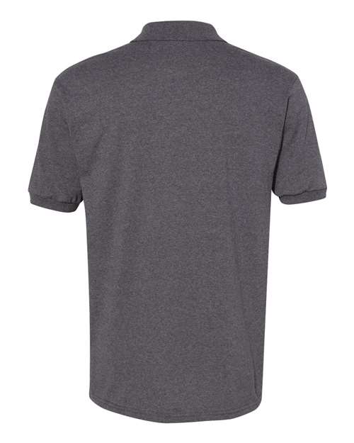 Hanes 054X Unisex EcoSmart® Jersey Polo - Charcoal Heather - back