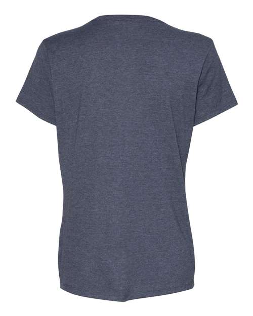 Hanes S04V Women's Perfect-T V-Neck T-Shirt - Charcoal Heather - back