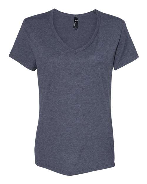 Hanes S04V Women's Perfect-T V-Neck T-Shirt - Charcoal Heather - front