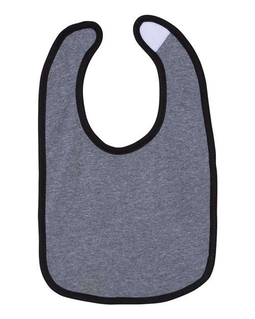 Rabbit Skins 1004 Infant Contrast Trim Premium Jersey Bib - Granite Heather/ Black - side