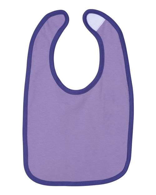 Rabbit Skins 1004 Infant Contrast Trim Premium Jersey Bib - Lavender/ Purple - side