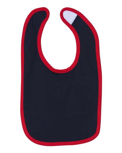 Rabbit Skins 1004 Infant Contrast Trim Premium Jersey Bib - Navy/ Red - side