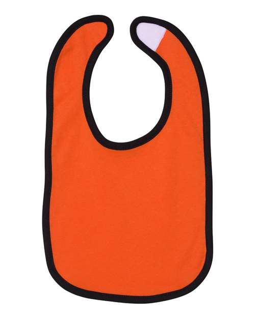 Rabbit Skins 1004 Infant Contrast Trim Premium Jersey Bib - Orange/ Black - side