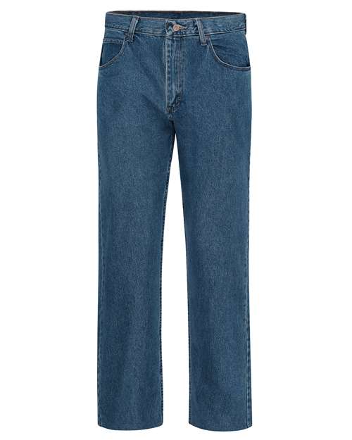 Red Kap PD60 Men's Authentic Relaxed Fit Jeans - Stonewash - Unhemmed - front