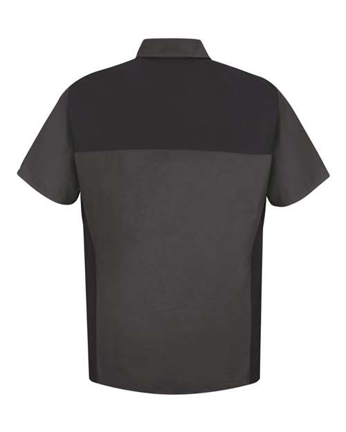 Red Kap SP28 Men's Short Sleeve Motorsports Shirt - Charcoal/ Black - back