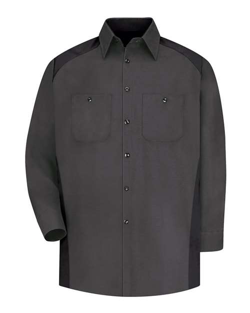 Red Kap SP18 Men's Motorsports Shirt - Charcoal/ Black - front
