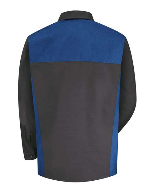 Red Kap SP18 Men's Motorsports Shirt - Charcoal/ Royal - back