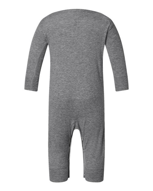 Rabbit Skins 4412 Infant Long Legged Baby Rib Bodysuit - Granite Heather - back