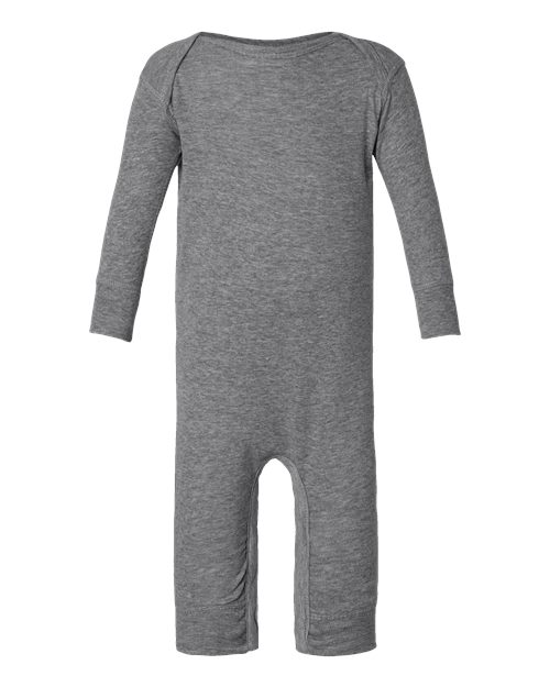 Rabbit Skins 4412 Infant Long Legged Baby Rib Bodysuit - Granite Heather - front