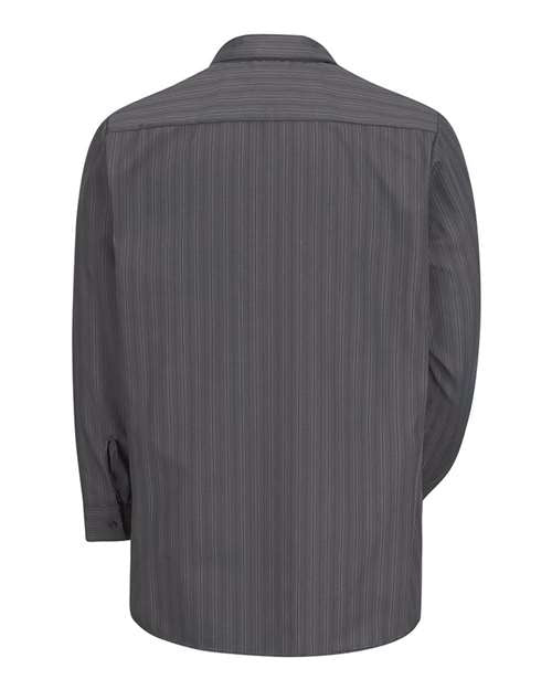 Red Kap SP10 Men's Premium Long Sleeve Work Shirt - Charcoal/ Blue/ White Stripe - back