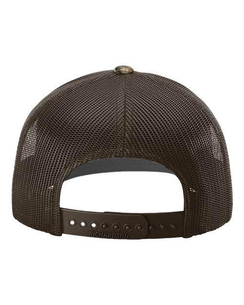 Richardson 112P Printed Trucker Cap - Realtree Edge/ Brown - back