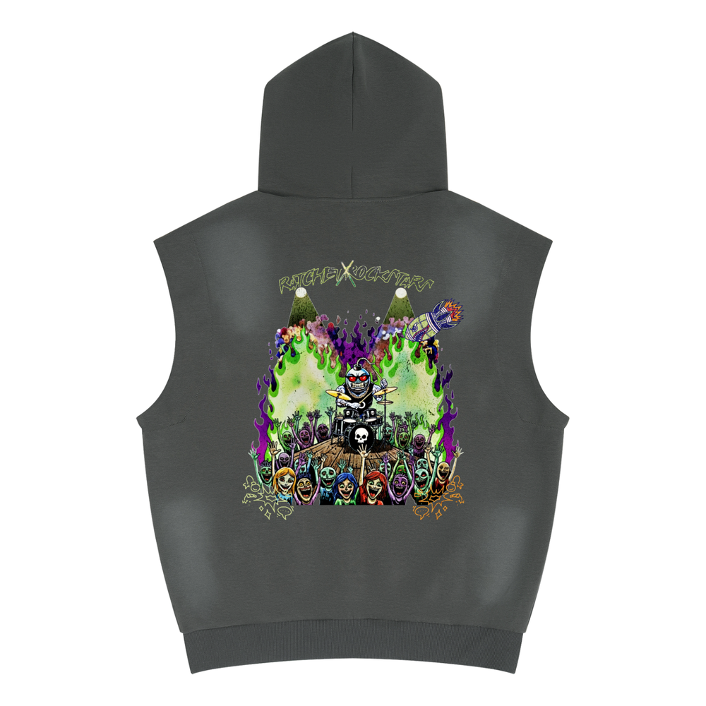 Dooms day Unisex Vintage Wash Sun Fade Sleeveless Hoodie