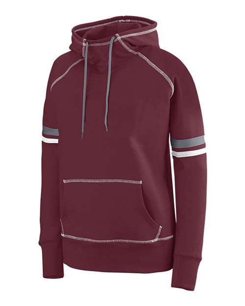 Augusta Sportswear 5440 Women's Spry Hooded Sweatshirt - Maroon/ White/ Graphite - side