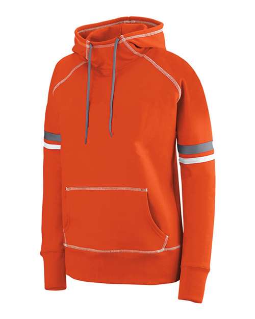 Augusta Sportswear 5440 Women's Spry Hooded Sweatshirt - Orange/ White/ Graphite - side