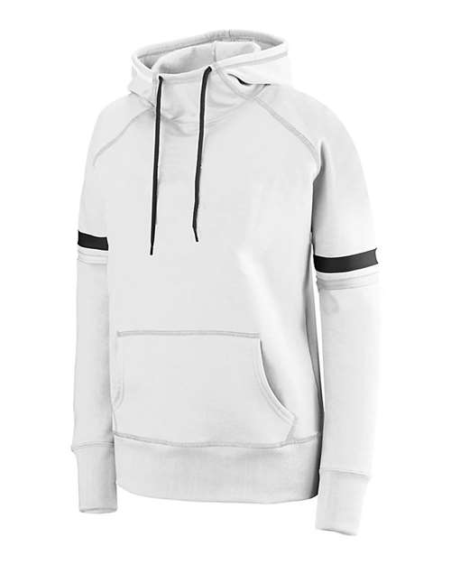 Augusta Sportswear 5440 Women's Spry Hooded Sweatshirt - White/ Black/ Graphite - side