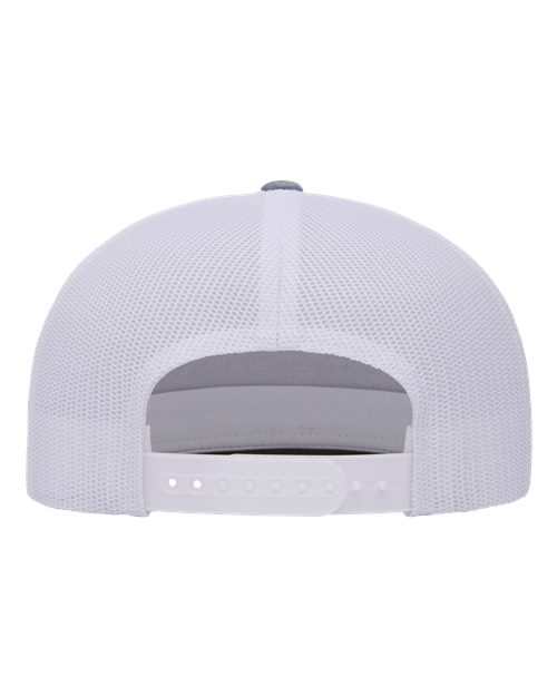 YP Classics 6006 Classic Five-Panel Trucker Cap - Heather/ White - back