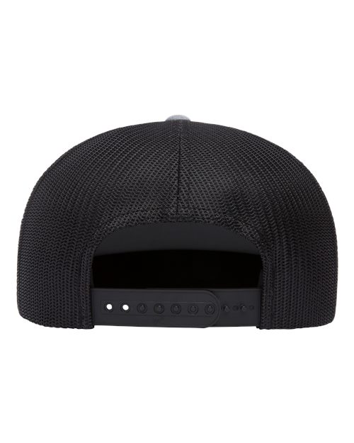 YP Classics 6006 Classic Five-Panel Trucker Cap - Heather/ Black - back