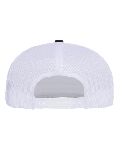 YP Classics 6006 Classic Five-Panel Trucker Cap - Black/ White/ White - back