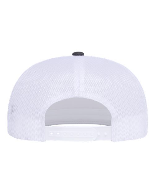 YP Classics 6006 Classic Five-Panel Trucker Cap - Dark Heather/ White/ White - back