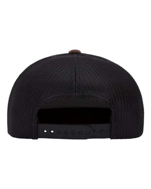 YP Classics 6006 Classic Five-Panel Trucker Cap - Green Camo/ Black - back