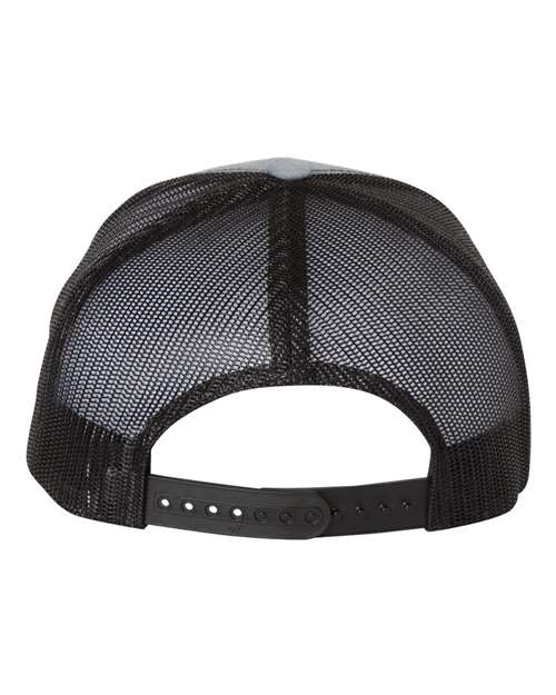YP Classics 6606 Retro Trucker Cap - Heather Grey/ Black - back