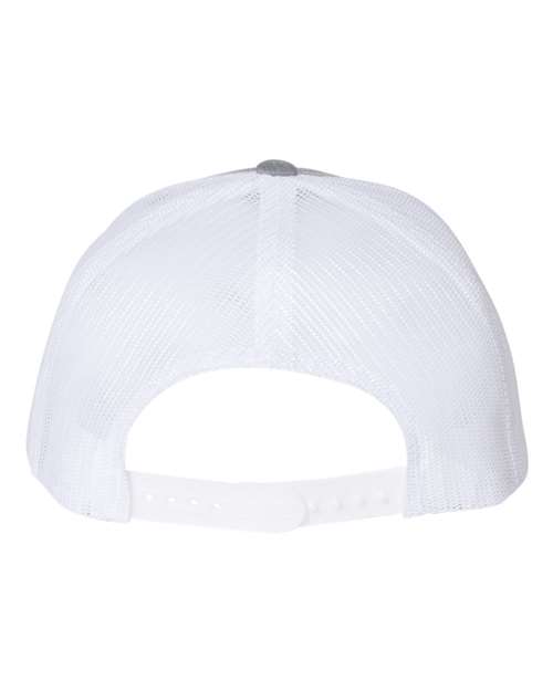 YP Classics 6606 Retro Trucker Cap - Heather Grey/ White - back