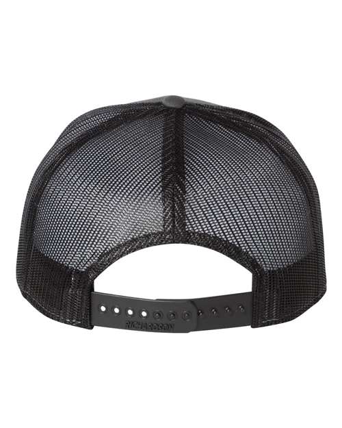 Richardson 168 Seven-Panel Trucker Cap - Charcoal/ Black - back