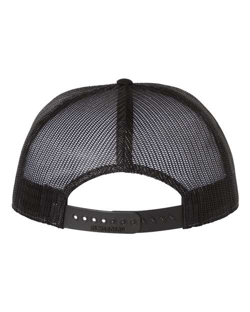 Richardson 168 Seven-Panel Trucker Cap - Charcoal/ Black/ White - back