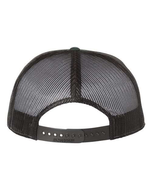 Richardson 168 Seven-Panel Trucker Cap - Dark Green/ Black - back