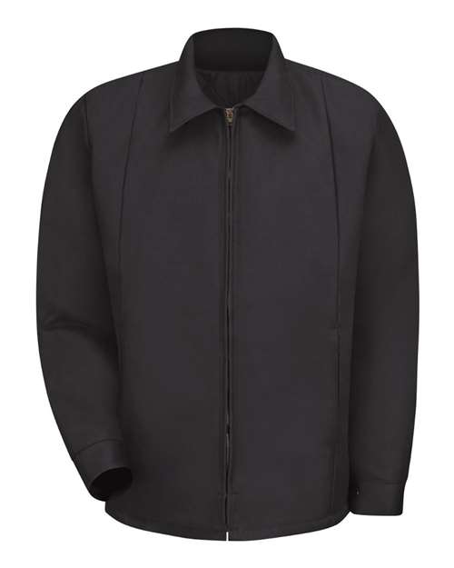 Red Kap JT50T Men's Tall Perma-Lined Panel Jacket - Black - front