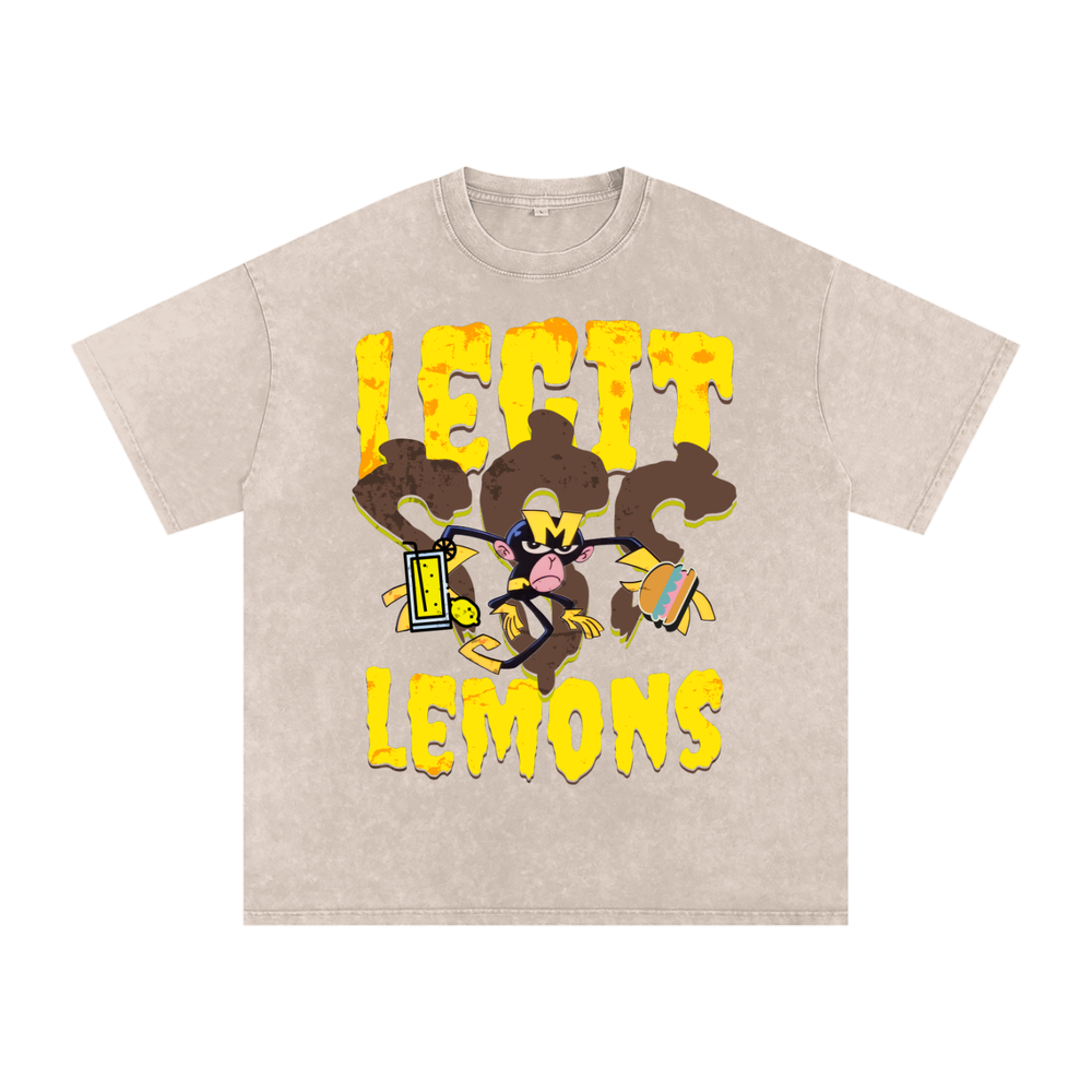 LEGIT GENIUS EDITION Snow Washed Oversized Cotton T-Shirt