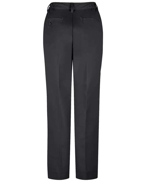 Red Kap PT61 Women's Elastic Insert Work Pants - Black - Unhemmed - back