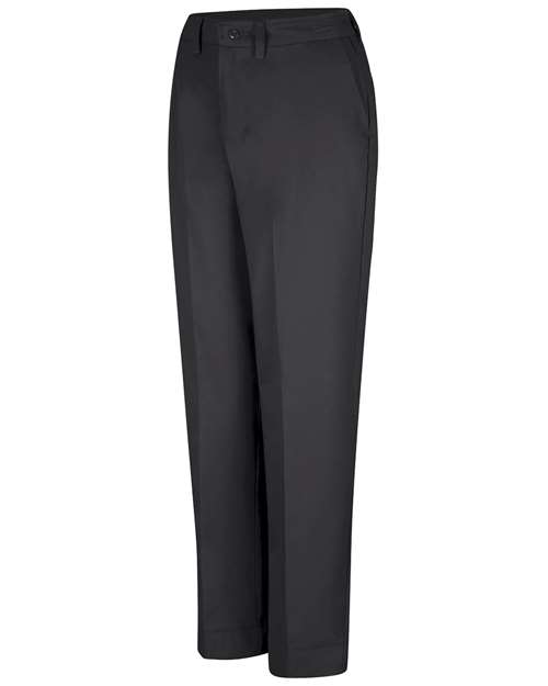 Red Kap PT61 Women's Elastic Insert Work Pants - Black - Unhemmed - front