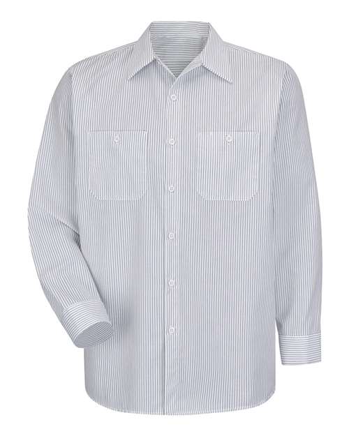 Red Kap SP10T Men's Tall Premium Long Sleeve Work Shirt - CW-White/ Charcoal - front