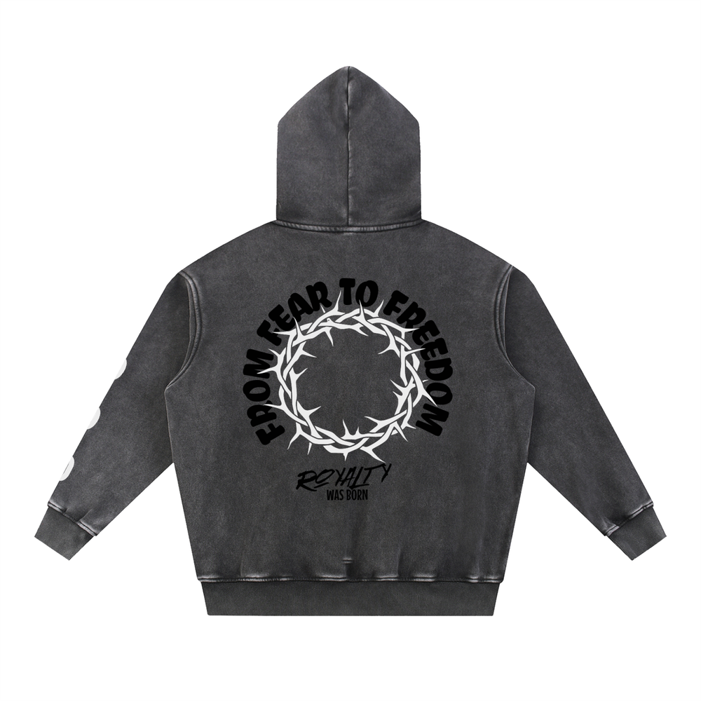 ROYALTY WAS BORN EDITION  Snow Wash Fleece Oversize Hoodie