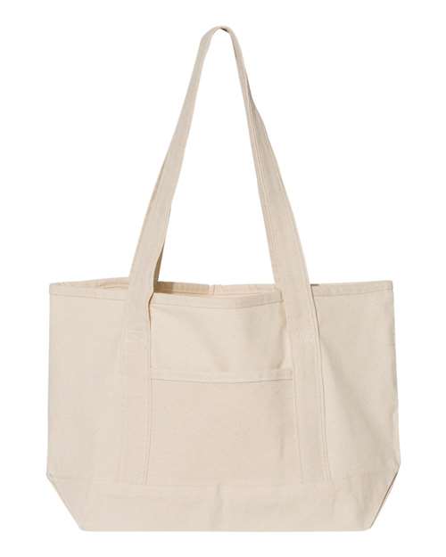 Q-Tees Q125800 20L Small Deluxe Tote - Natural/ Natural - front