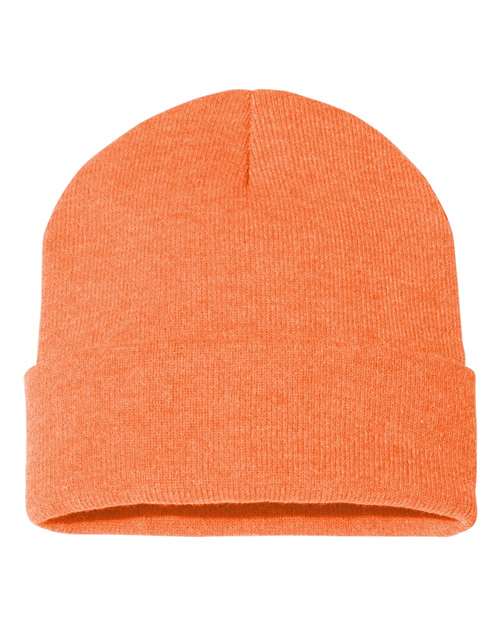 Sportsman SP12 12" Solid Cuffed Beanie - Heather Orange - back