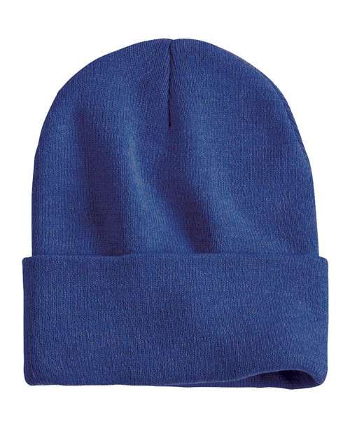 Sportsman SP12 12" Solid Cuffed Beanie - Heather Dark Royal - back
