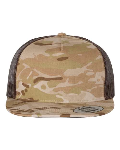 YP Classics 6006 Classic Five-Panel Trucker Cap - Multicam Arid/ Brown - front