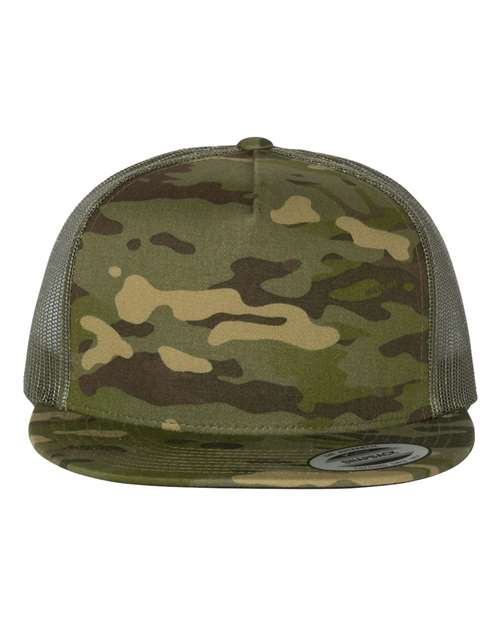 YP Classics 6006 Classic Five-Panel Trucker Cap - Multicam Tropic/ Green - front