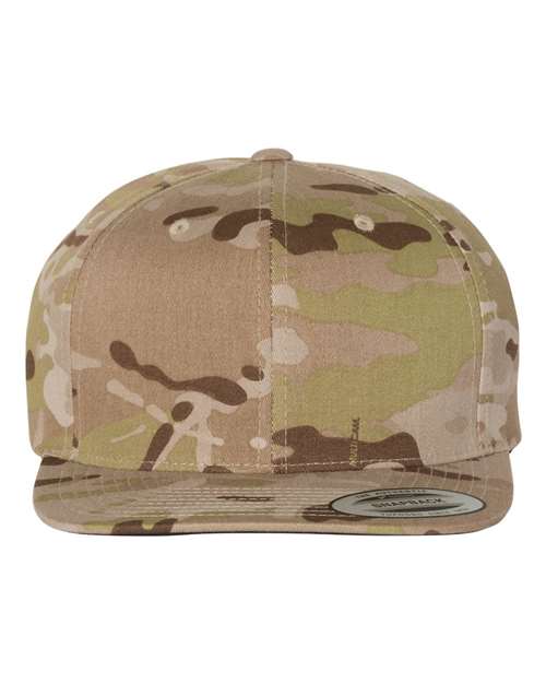 YP Classics 6089M Premium Flat Bill Snapback Cap - Multicam Arid - front