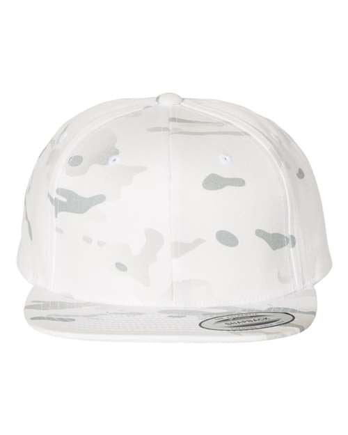 YP Classics 6089M Premium Flat Bill Snapback Cap - Multicam Alpine - front