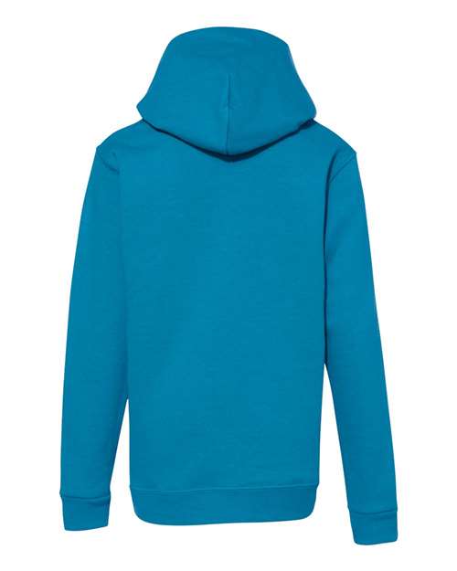 Hanes P473 Youth EcoSmart® Hooded Sweatshirt - Teal - back