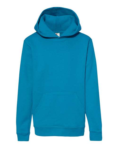 Hanes P473 Youth EcoSmart® Hooded Sweatshirt - Teal - front