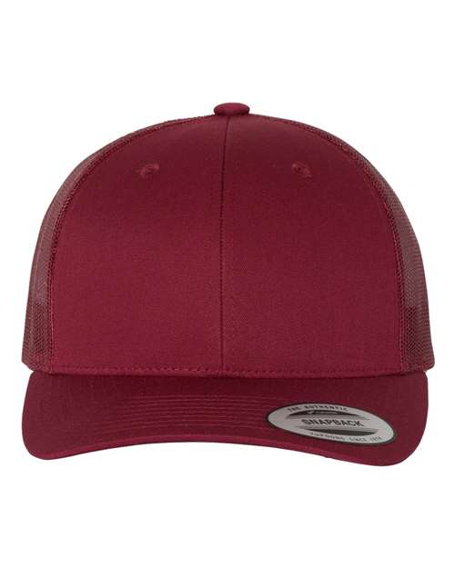 YP Classics 6606 Retro Trucker Cap - Cranberry - front