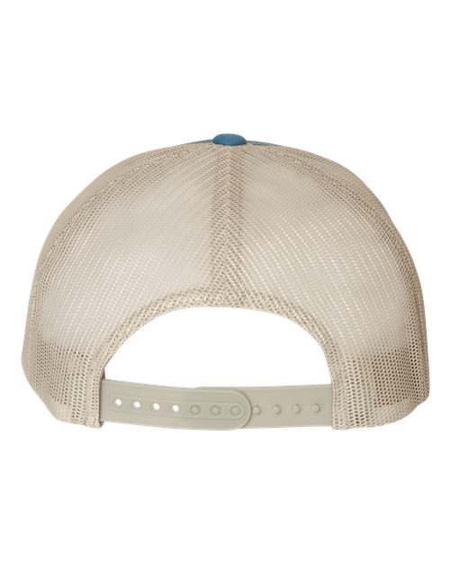 YP Classics 6606 Retro Trucker Cap - Steel Blue/ Silver - back